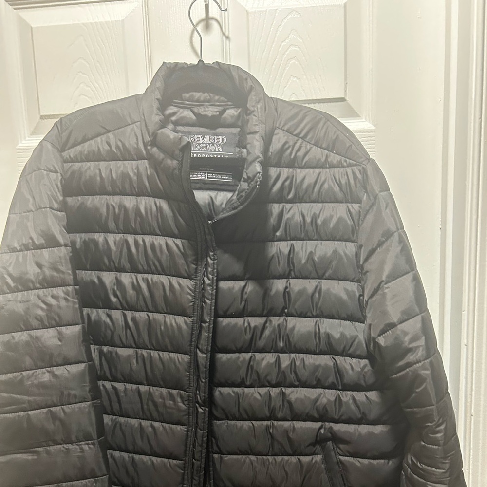 Aeropostale Black Quilted Bomber Jacket